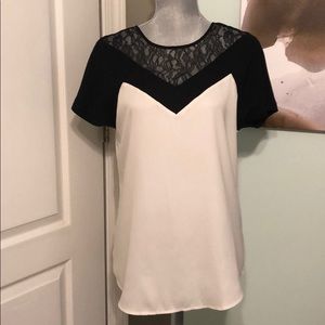 Black and white blouse